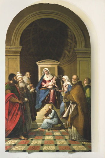 Pala "Madonna in trono con Santi" di Jacopo Palma il Giovane