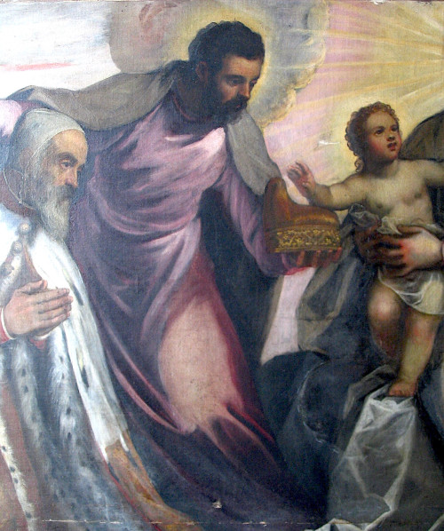 "Dipinto votivo del doge Marino Grimani" di D. Tintoretto
